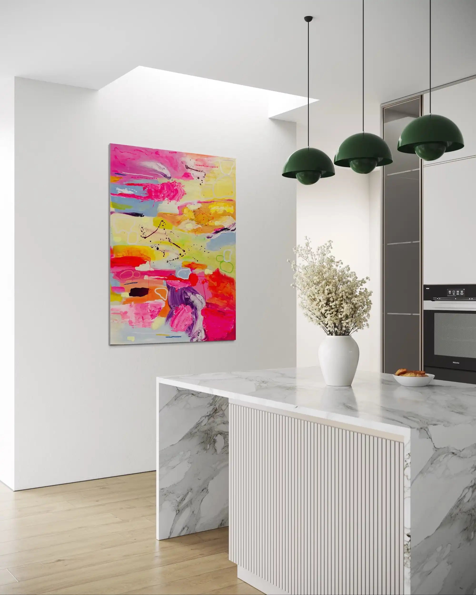 Vesper – soft yet spirited abstract original painting with layered tones by Claire Campbell Art.