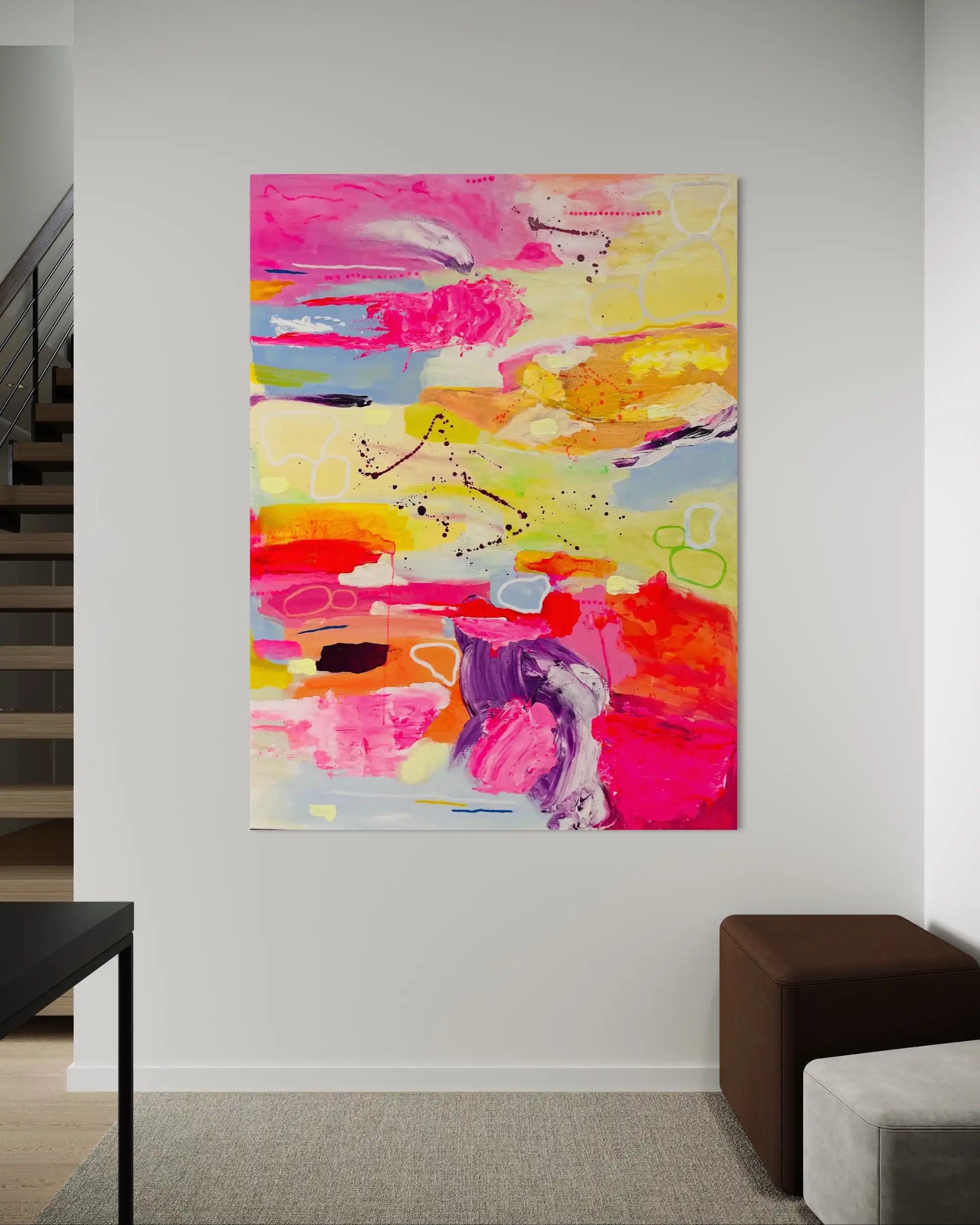 Vesper – soft yet spirited abstract original painting with layered tones by Claire Campbell Art.